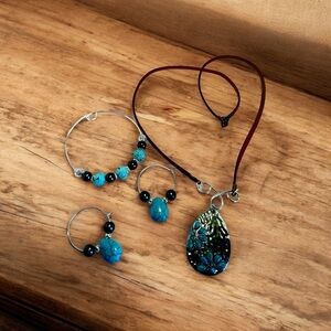 Elegant Blue and Silver Jewelry Set